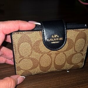 Coach Brown and Black Card Holder